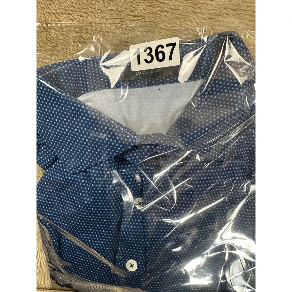 Turtleson Mens‎ M Blue Micro Dot Performance Polo 2022 U.S. Amateur Championship